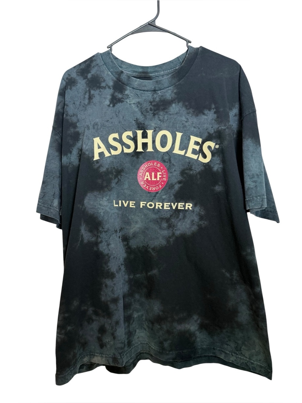 A**holes Live Forever Black, Green & Grey Tie Dye Tshirt